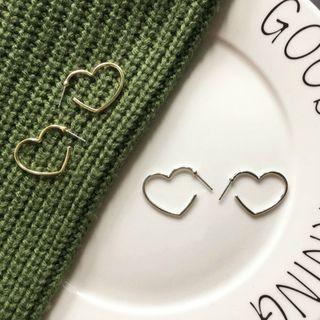 Heart Earrings Silver - One Size