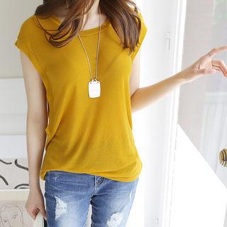 Cap-sleeve Colored Tank Top