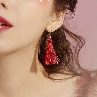 925 Sterling Silver Non-matching Bobble & Tassel Dangle Earring 1 Pair - Bobble & Tassel - One Size