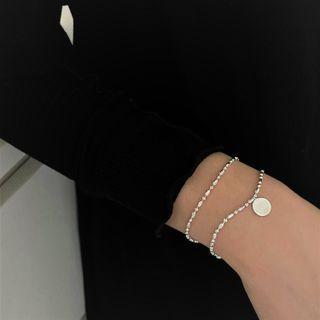 Sterling Silver Bracelet / Disc Pendant Sterling Silver Bracelet
