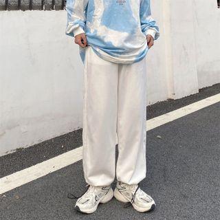 Elastic-waist Contrast Line Jogger Pants