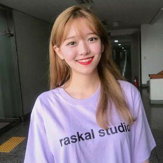 Short-sleeve Letter T-shirt Purple - One Size