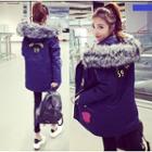 Faux Fur Trim Number Padded Coat