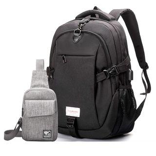 Set: Buckled Backpack + Sling Bag