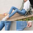 Paint-splattered Skinny Jeans