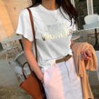 Live In Wonder L Me Letter T-shirt Ivory - One Size