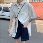Oversized Pocket-detail Short-sleeve Shirt