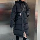 Hooded Padded Zip Jacket Black - One Size