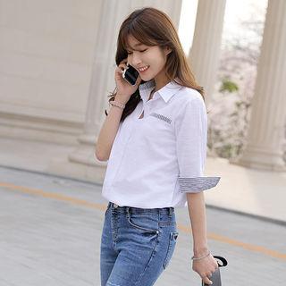 Flap-front Stripe-detail Shirt