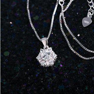 925 Sterling Silver Crystal Pendant