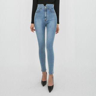 [the Denim] High-rise Skinny Jeans