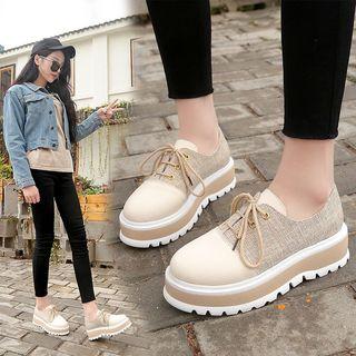 Color Block Platform Lace Ups