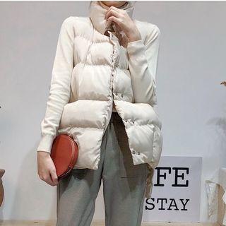 Stand Collar Padded Vest / Cropped Tapered Pants