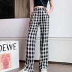 High-waist Plaid Wide-leg Pants (various Designs)