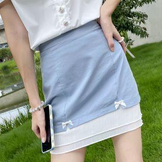 Bow Detail Mini Pencil Skirt