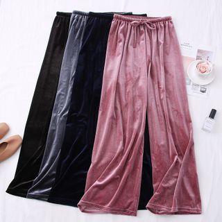 Velvet High-waist Wide Pants