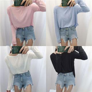 Long Sleeve Plain T-shirt
