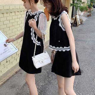 Ruffle Trim Sheer Dress