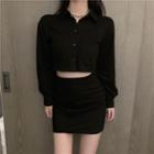 Set: Crop Shirt + Pencil Skirt