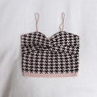 Houndstooth Knotted Camisole Top