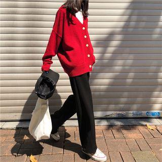 V-neck Cardigan / Wide-leg Pants