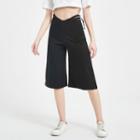 Cut-out Belted Detail Wide-leg Cropped Pants