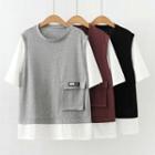 Mock Two-piece Two-tone T-shirt
