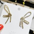 Rhinestone Knot Earring 1 Pair - As Shown In Figure - One Size