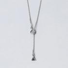 925 Sterling Silver Triangle Pendant Y Necklace S925 Silver Necklace - One Size