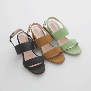 Double-strap Block-heel Sandals