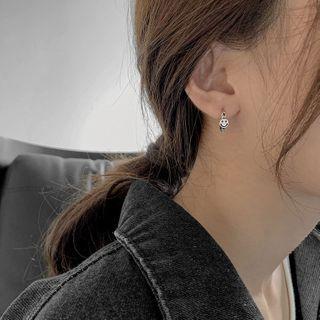 Smiley Face Drop Earring 1 Pair - Eh0611 - Silver - One Size