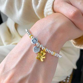 Bear Smiley Alloy Bracelet Sl0667 - Silver - One Size
