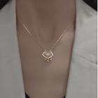 Lock Pendant Sterling Silver Necklace Gold - One Size