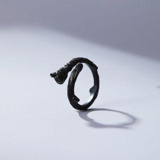 Rose Open Ring Type 01 - 0524 - Black - One Size