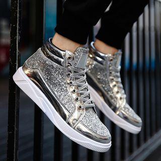 Glitter Lace-up Sneakers