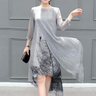 Asymmetric Silk Dress