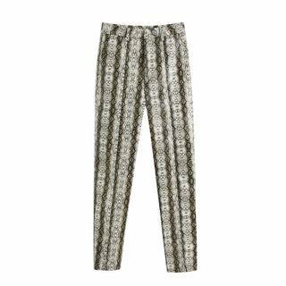High-waist Snake Print Pants