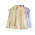 Plain Shirt / Asymmetrical Sweater Vest / Set
