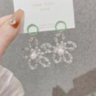 Flower Drop Earring 1 Pair - Transparent - One Size