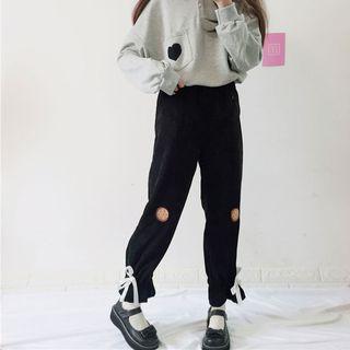 Print Polo Collar Pullover / Embroidered Corduroy Pants