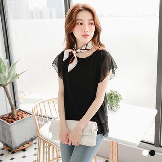 Ruffle Trimmed Loose Fit Layered Top