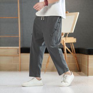 Frog-buttoned Tapered Pants