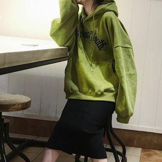 Lettering Hoodie Green - L