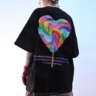 Rainbow Heart Print Short-sleeve T-shirt