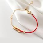Coin Red String Bracelet Red & Gold - One Size