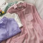 Loose-fit Sheer Light Shirt In 7 Colors