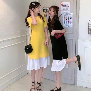 Chiffon Panel Mock Two-piece Dress