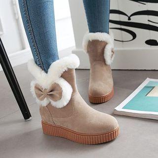 Bow-accent Ankle Snow Boots