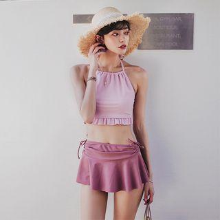 Set: Two-tone Bikini + Swim Skirt