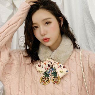 Animal Print Faux Fur Scarf